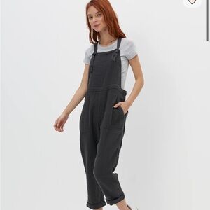Aerie Charcoal Strapped Overalls